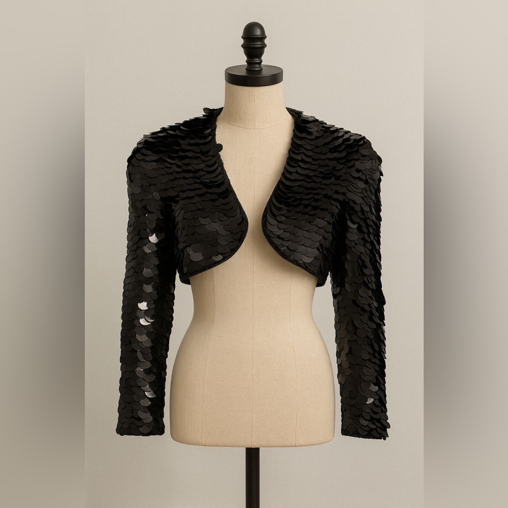 Zaira vintage Black Sequin Blazer